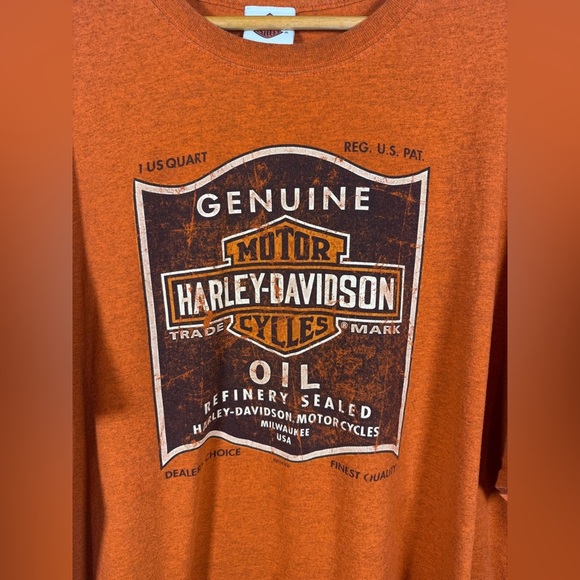 Harley-Davidson T-Shirt Mens 2XL Beartooth Pass Montana Motorcycle Orange Cotton - Picture 2 of 8